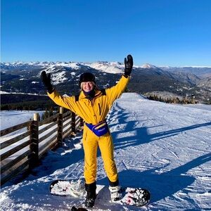 Yellow Retro Snowboarding/ Ski Suit